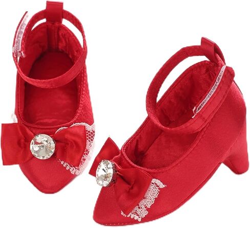 Baby Girls Princess High Heels with Cute Bowknot Soft Sole Crib Shoes Newborn Photography Props in Saudi Arabia