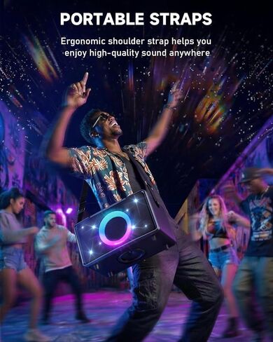 GFEEN Party Blutooth Speaker: 200W Peak Powerful Loud Sound! 15H Playtime, RGB Light Show, Fast Charging, Deep Bass, Large Portable Wireless Speaker for Outdoor, Projector, Backyard, Home, Outside in Kuwait