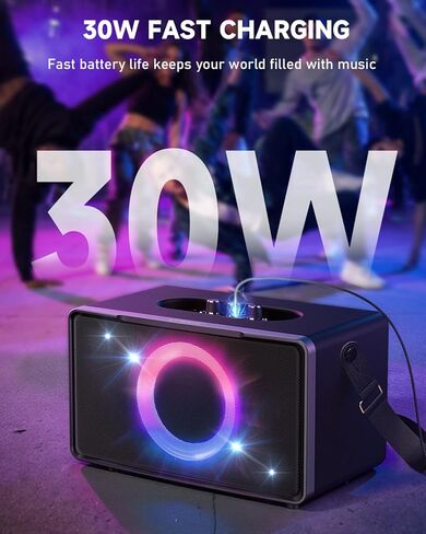 GFEEN Party Blutooth Speaker: 200W Peak Powerful Loud Sound! 15H Playtime, RGB Light Show, Fast Charging, Deep Bass, Large Portable Wireless Speaker for Outdoor, Projector, Backyard, Home, Outside in Kuwait