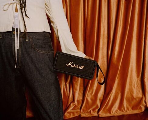 Marshall Middleton Portable Bluetooth Speaker, Black and Brass (Renewed) in Saudi Arabia