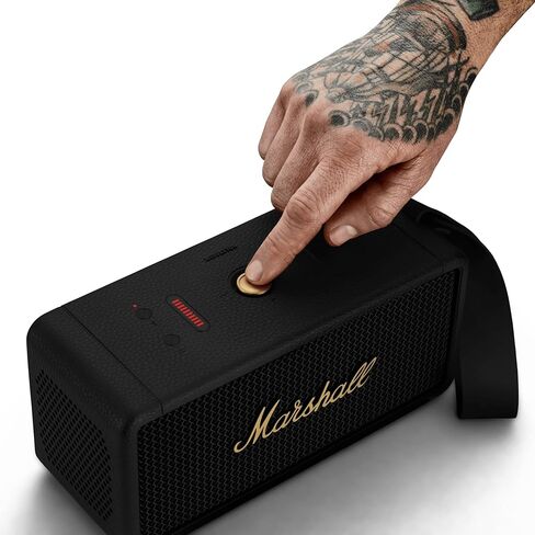 Marshall Middleton Portable Bluetooth Speaker, Black and Brass (Renewed) in Saudi Arabia