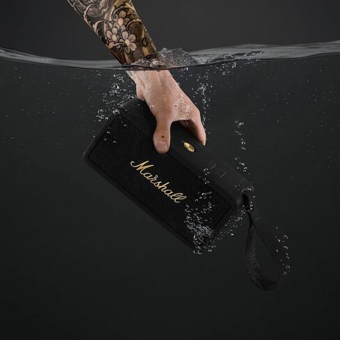 Marshall Middleton Portable Bluetooth Speaker, Black and Brass (Renewed) in Saudi Arabia