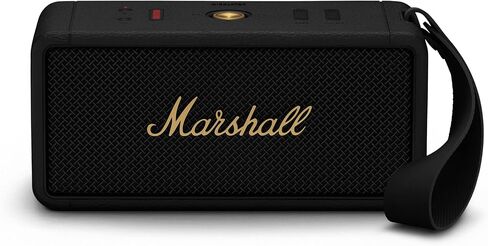 Marshall Middleton Portable Bluetooth Speaker, Black and Brass (Renewed) in Saudi Arabia