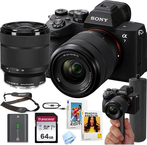 كاميرا Sony A7 V بدون مرآة مع عدسة 28-70 مم + ذاكرة 64 جيجابايت + قبضة تثبيت + حزمة برامج + المزيد (حزمة القيمة) (متجددة) in Kuwait