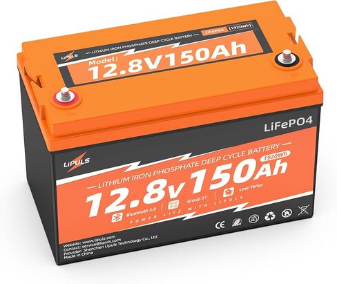 بطارية LiFePO4 بقدرة 12 فولت و100 أمبير في الساعة (عبوة واحدة)، بطارية ليثيوم من المجموعة 24، ما يصل إلى 15000 دورة، 100 أمبير BMS مدمجة، طاقة بحد أقصى 1280 وات في الساعة، مثالية لمحرك التصيد والمركبات الترفيهية والنظام الشمسي وتخزين الطاقة المنزلية in Kuwait