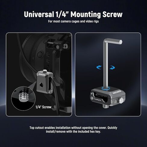 NEEWER Spring Loaded Cable Clamp, 2 Pack, Camera Cage Cable Organizer with Removable Anti Twist Locating Pin, 1/4" Screw, Quick Release Lock, Foam Pad for HDMI, USB, Headphone, Shutter Cables, UA073 in Kuwait