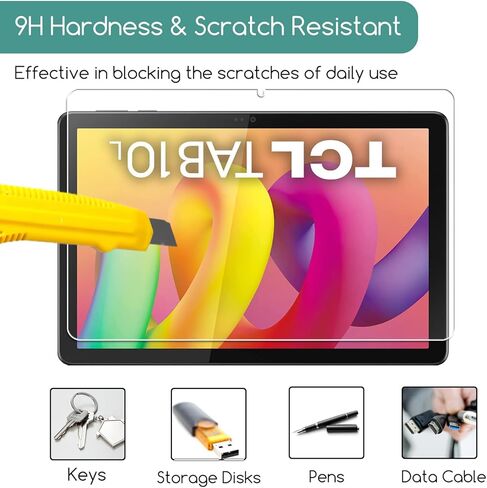 KEANBOLL 2-Pack Tempered Glass Screen Protector for TCL TAB 10 Gen 4 Android Tablet (10.1-Inch, Model: 1162, 1389) - 9H Anti Scratch, HD Clear, Bubble Free in Kuwait