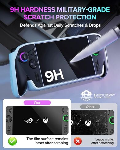 واقي شاشة من الزجاج المقوى 9H لجهاز ASUS ROG Xbox Ally X & ROG Ally (2025/2024) - عبوتان، صديق للحافظة، خالي من الفقاعات، مقاوم لبصمات الأصابع، فائق الوضوح وحساس للمس in Kuwait