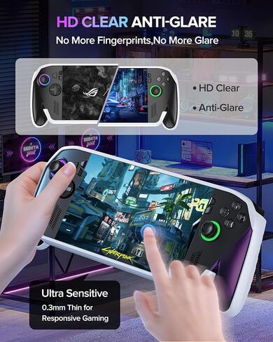 واقي شاشة من الزجاج المقوى 9H لجهاز ASUS ROG Xbox Ally X & ROG Ally (2025/2024) - عبوتان، صديق للحافظة، خالي من الفقاعات، مقاوم لبصمات الأصابع، فائق الوضوح وحساس للمس in Kuwait