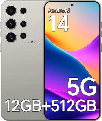 D24 ultar Unlocked Phones,5G Android 14 Smartphones,12GB+512GB Unlocked Android Phones, Snapdragon888, 5000mAh Battery, 48+108MP Camera, 6.8“ HD Screen, Dual SIM+Memory Expansion in Kuwait