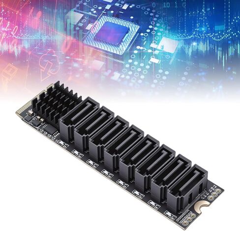 Zopsc M.2 إلى محول، 8 منافذ PCIe 3.0 X2 إلى Serial ATA 6 جيجابت في الثانية مع مبدد حراري من الألومنيوم، لمحركات الأقراص الصلبة SSD NAS OS X in Kuwait