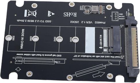 محول Zunate M.2 إلى U.2 SSD، بطاقة 64 جيجابت في الثانية NVMe M Key SFF-8639 PCIE 4.0 X4 لـ 2230 2242 2260 2280 NVMe SSD، محول عالي السرعة مع برغي تثبيت الاستقرار in Kuwait