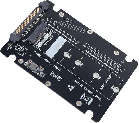 محول Zunate M.2 إلى U.2 SSD، بطاقة 64 جيجابت في الثانية NVMe M Key SFF-8639 PCIE 4.0 X4 لـ 2230 2242 2260 2280 NVMe SSD، محول عالي السرعة مع برغي تثبيت الاستقرار in Kuwait