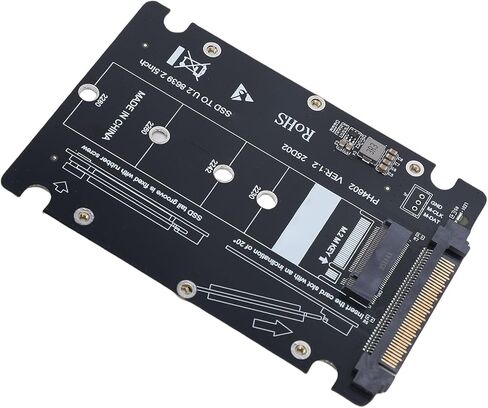 محول Zunate M.2 إلى U.2 SSD، بطاقة 64 جيجابت في الثانية NVMe M Key SFF-8639 PCIE 4.0 X4 لـ 2230 2242 2260 2280 NVMe SSD، محول عالي السرعة مع برغي تثبيت الاستقرار in Kuwait