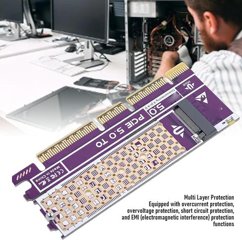 Zopsc PCIe to M.2 NVMe SSD Adapter Card, Supports PCIe 5.0 4.0 3.0 2.0 1.0 with Overcurrent Overvoltage Short Circuit Protection, for 2230 2242 2260 2280mm M Key SSD in Kuwait
