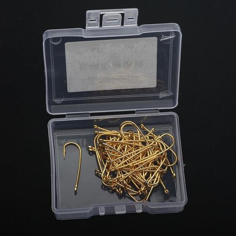 100 Pack Long Shank Bent Back Aberdeen Golden High Carbon Steel Barbed Hooks Carp Fishing Hooks Scud Nymph Dry Fly Tying Sea Cod Bass in Kuwait