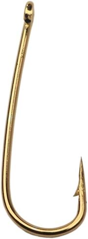100 Pack Long Shank Bent Back Aberdeen Golden High Carbon Steel Barbed Hooks Carp Fishing Hooks Scud Nymph Dry Fly Tying Sea Cod Bass in Kuwait
