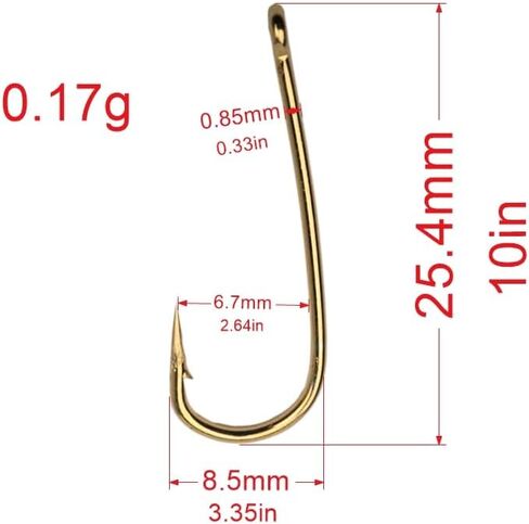100 Pack Long Shank Bent Back Aberdeen Golden High Carbon Steel Barbed Hooks Carp Fishing Hooks Scud Nymph Dry Fly Tying Sea Cod Bass in Kuwait