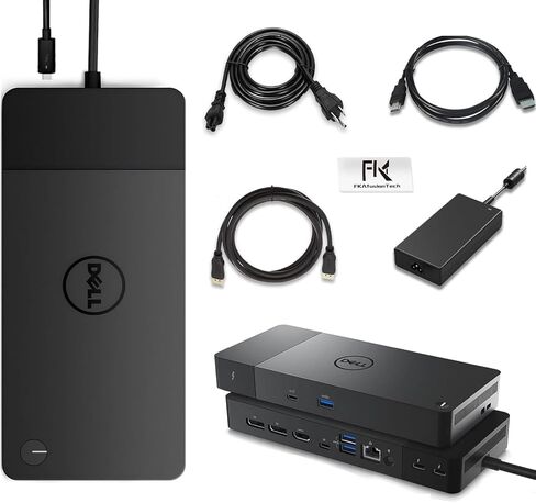قاعدة إرساء WD22TB4 Dell، قاعدة أداء WD22TB4، محول 180 واط + توصيل طاقة 130 واط، دعم شاشة مزدوجة/ثلاثية وشاشات 4K، مع كابل Fkafusion Tech HDMI وDP، جديد - ضمان لمدة 3 سنوات in Kuwait
