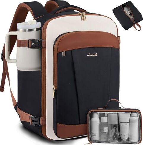 LOVEVOOK 40L Travel Backpack for Women & Men, Airline Approved Carry On Backpack, TSA Personal Item Bag fits 17.3 Inch Laptop, Waterproof Weekender Overnight Bags Suitcase for Work, Light Green in Saudi Arabia
