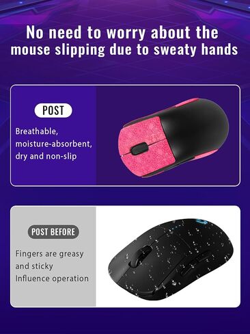 شريط قبضة مضاد للانزلاق لماوس Logitech G PRO X Superlight، مجموعة ملصقات جلد الفأر رفيعة للغاية وممتصة للعرق، قبضة قابلة للغسل وإعادة الاستخدام وغير قابلة للانزلاق للتحكم في ألعاب الرياضات الإلكترونية، نمط ندفة الثلج الوردي in Kuwait