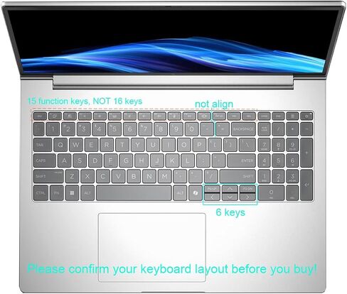 غطاء لوحة المفاتيح من السيليكون متوافق مع 2025 2026 HP EliteBook 660 665 G11 16 بوصة، EliteBook 6 G1i 16 بوصة، EliteBook 8 G1i G1a 16 بوصة، ProBook 460 465 G11 16 بوصة، ProBook 4 G1i 16 بوصة (أومبري مينت) in Kuwait