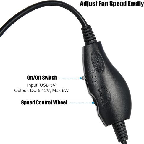 2 حزمة USB 5V إلى 12V 4-Pin وحدة تحكم في سرعة المروحة، الحد الأقصى لإخراج 12V 8W، 4 Pin Fan Splitter لمراوح تبريد الكمبيوتر، 11.8 بوصة in Kuwait