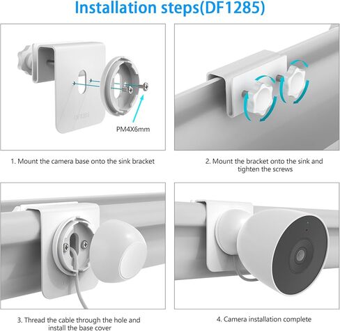 Gutter Mount for Google Nest Cam Outdoor (Wired, 2nd Gen),Security Camera Mounting Bracket No Drill (White,1Pack) in Kuwait