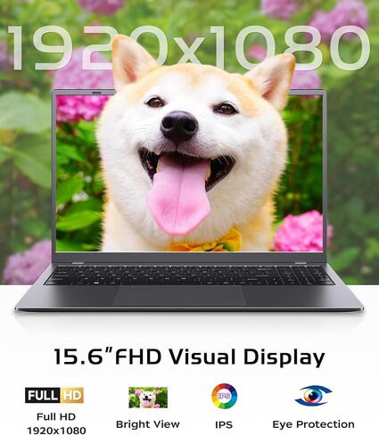 15.6 inch Laptop 16GB RAM - 512GB SSD Laptop Good for Business and Student, Pentium Processor (Up to 3.4GHz), IPS FHD Display, WIFI5 and BT5.0, Dual USB C, USB 3.2, HDMI in Kuwait