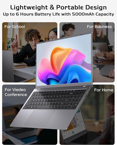 15.6 inch Laptop 16GB RAM - 512GB SSD Laptop Good for Business and Student, Pentium Processor (Up to 3.4GHz), IPS FHD Display, WIFI5 and BT5.0, Dual USB C, USB 3.2, HDMI in Kuwait