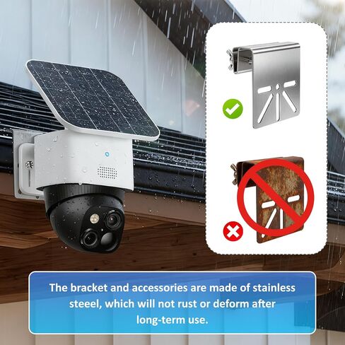 قطعتان من دعامة تثبيت المزراب لـ Eufy Security SoloCam S340/E30، حامل مزراب من الفولاذ المقاوم للصدأ لكاميرا الأمان مع براغي مضادة للصدأ، لا يوجد حامل تثبيت للحفر مع كاميرات IP PTZ في الهواء الطلق in Kuwait