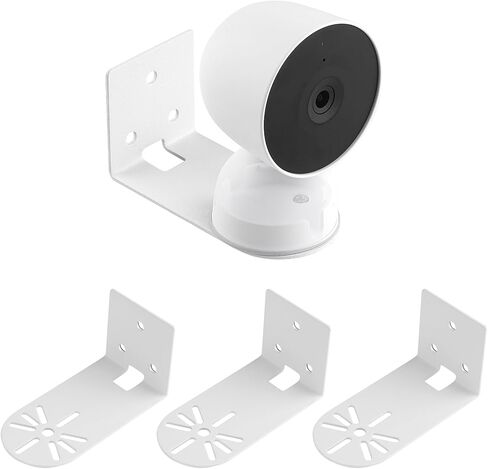 UYODM 3Pack Adhesive Metal Wall Mount for Google Nest Indoor 2nd Generation Security Cam Wired, No Drilling VHB Stick On or Screw Install, Two Ways Install Camera Mounting Bracket Get The Best View in Kuwait