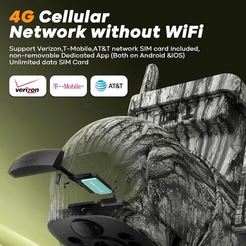 كاميرا VOOPEAK 4G LTE الخلوية، كاميرات ألعاب 2.5K، كاميرات صيد مدمجة ببطاقة SIM، بطارية لاسلكية تعمل بالطاقة الشمسية مع عرض وتشغيل 360 درجة، رؤية ليلية، كاميرا الحياة البرية النشطة بالحركة in Kuwait