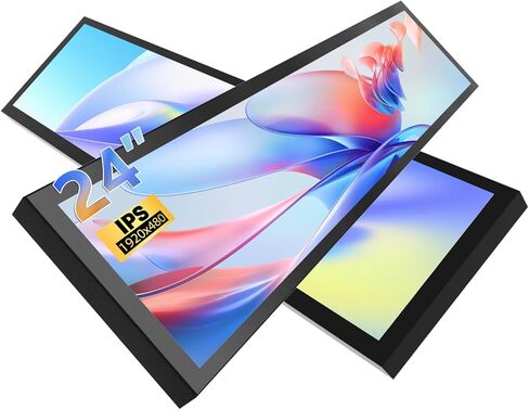 شاشة LCD بشريط ممتد 24 بوصة FHD1920x380 شاشة كمبيوتر صناعية مدمجة بمكبر صوت مزدوج، شاشة عرض إعلانية لافتات مطعم Subway Mall، شاشة عرض حافظة الكمبيوتر الشخصي، منفذ HDMI ومنفذ DP مزدوج، VESA in Kuwait