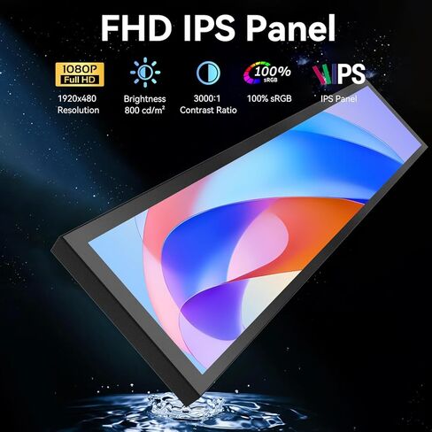 شاشة LCD بشريط ممتد 24 بوصة FHD1920x380 شاشة كمبيوتر صناعية مدمجة بمكبر صوت مزدوج، شاشة عرض إعلانية لافتات مطعم Subway Mall، شاشة عرض حافظة الكمبيوتر الشخصي، منفذ HDMI ومنفذ DP مزدوج، VESA in Kuwait