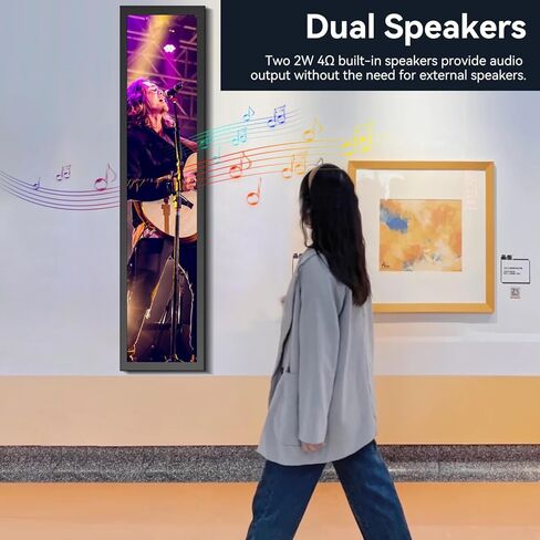 شاشة LCD بشريط ممتد 24 بوصة FHD1920x380 شاشة كمبيوتر صناعية مدمجة بمكبر صوت مزدوج، شاشة عرض إعلانية لافتات مطعم Subway Mall، شاشة عرض حافظة الكمبيوتر الشخصي، منفذ HDMI ومنفذ DP مزدوج، VESA in Kuwait