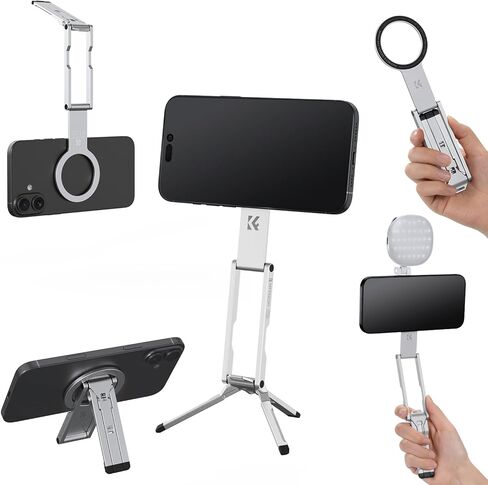 K&F CONCEPT 7mm Thin 59g Magnetic Phone Stand, Foldable Selfie Stick for iPhone, Dual-Sided Magnets Mini Tripod Pocket Cell Phone Stand with Hook, Compatible with iPhone 17-12 Series Android Phones in Saudi Arabia