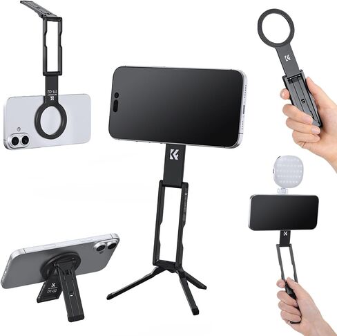 K&F CONCEPT 7mm Thin 59g Magnetic Phone Stand, Foldable Selfie Stick for iPhone, Dual-Sided Magnets Mini Tripod Pocket Cell Phone Stand with Hook, Compatible with iPhone 17-12 Series Android Phones in Saudi Arabia