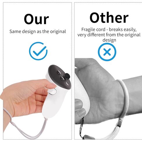 2pcs VR Controller Wrist Straps Compatible with Meta Quest 3/3S, Adjustable VR Controller Hand Strap with Thumbstick Grip Caps for Mixed Reality Game Equipment Accessory in Kuwait