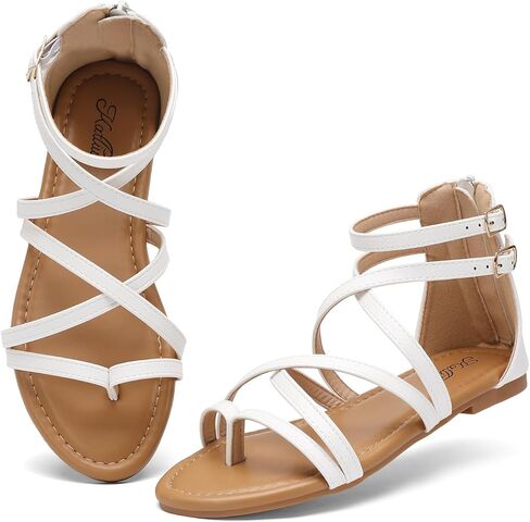 katliu Women's Gladiator Sandals, Strappy Flat Sandals, Dressy Boho Thong Sandals in Saudi Arabia