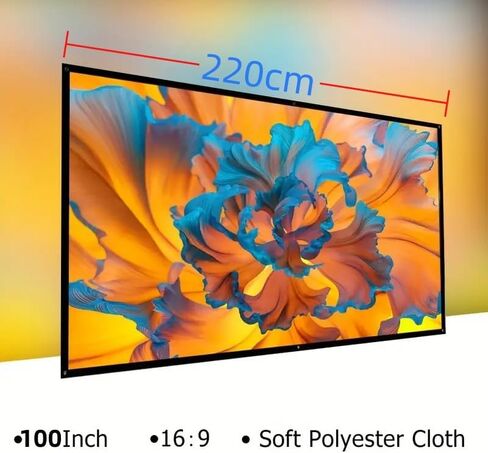 100 inch Projector Screen 16:9 Foldable Portable Projector Movies Screens for Home Theater Outdoor Indoor in Kuwait