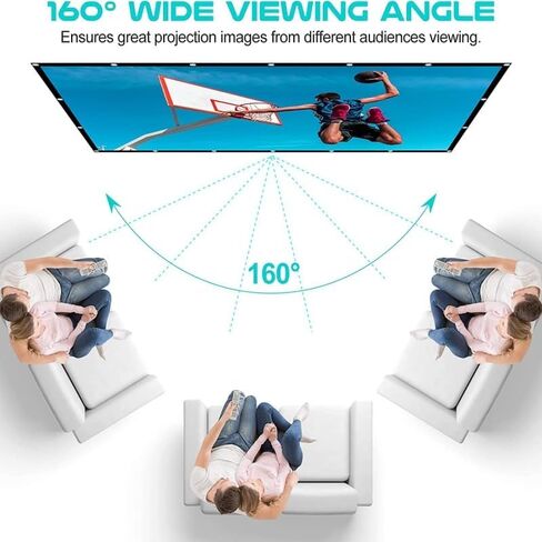 100 inch Projector Screen 16:9 Foldable Portable Projector Movies Screens for Home Theater Outdoor Indoor in Kuwait