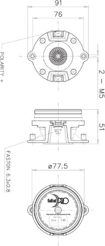Faital Pro HF104-8 1-inch 8-Ohms HF Driver Bolt On Professional Audio Speaker Applications Wide Frequency Range 40-Watt Rms 80-Watts Max in Kuwait