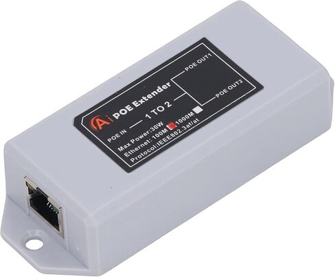 Yoidesu 1 في 2 Out PoE Extender، 2 Port Gigabit PoE Extender، IEEE 802.3af / at متوافق، التوصيل والتشغيل، مكرر تلقائي للسرعة لكاميرا IP هاتف AP اللاسلكي in Kuwait
