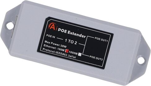 Yoidesu 1 في 2 Out PoE Extender، 2 Port Gigabit PoE Extender، IEEE 802.3af / at متوافق، التوصيل والتشغيل، مكرر تلقائي للسرعة لكاميرا IP هاتف AP اللاسلكي in Kuwait