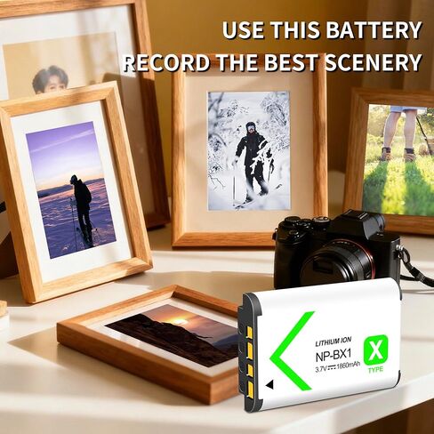 2-Pack NP-BX1 Battery(1860mAh) and Rapid Dual Charger for Sony ZV-1, ZV-1 II, ZV-1F, Cyber-Shot DSC-RX100, DSC-RX100 II, RX100M II, DSC-RX100 III, DSC-RX100 IV, DSC-RX100 V, DSC-RX100 VII in Kuwait
