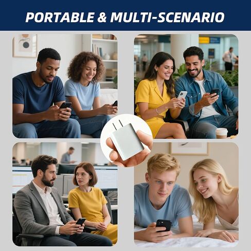 كتلة شاحن USB-C بقدرة 30 وات مع منفذ USB-A إضافي (أبيض، قطعتان)، قابس شحن سريع لمنفذ الحائط، محول طاقة من النوع C للهواتف المحمولة، والأجهزة اللوحية، وسماعات الأذن، وبنوك الطاقة، والأجهزة الذكية القابلة للارتداء، إلخ. in Kuwait