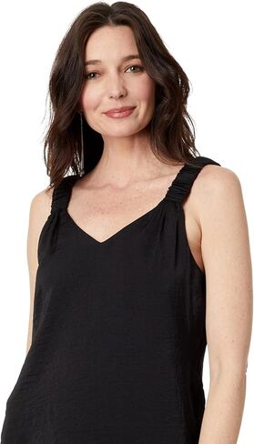 Vince Camuto Sleeveless Ruffle Strap Rumple Tank in Saudi Arabia