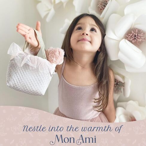 MON AMI Magnolia Bunny Plush Toy & Purse, Rabbit Stuffed Animal Toy with Pet Carrier Set, Stuffed Animal Bag for Little Girls & Toddlers in Saudi Arabia
