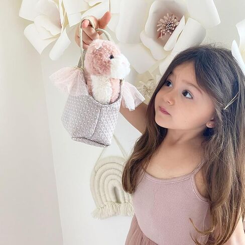 MON AMI Magnolia Bunny Plush Toy & Purse, Rabbit Stuffed Animal Toy with Pet Carrier Set, Stuffed Animal Bag for Little Girls & Toddlers in Saudi Arabia